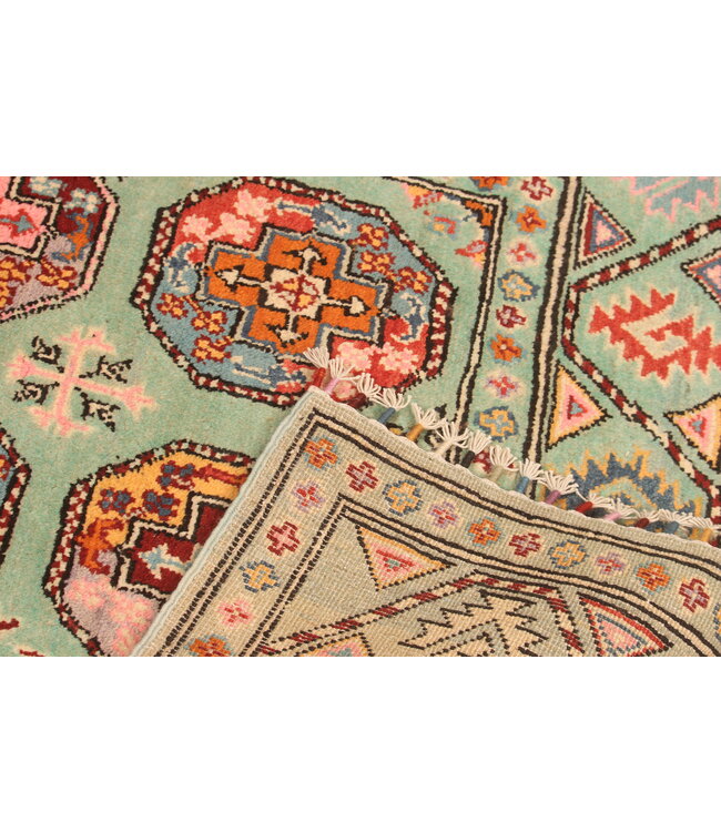 146x104cm Handgeknoopte Wol Kazak Tapijt – Authentiek Oosters Vloerkleed, Traditioneel Tribaal Design, Hoogwaardige Handgemaakte Wol Tapijt