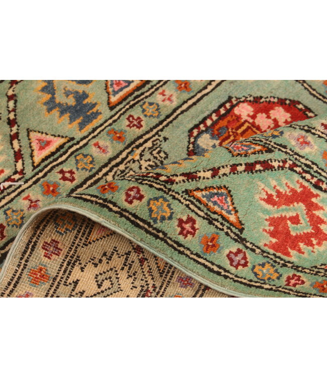 146x104cm Handgeknüpfter Woll Kazak Teppich – Authentischer Orientalischer Teppich, Traditionelles Tribal Design, Hochwertiger Handgefertigter Wollteppich