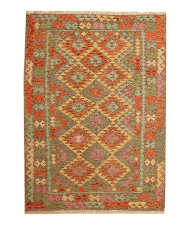 Handgewebte Orientalisch Wolle Kelim Teppich 242x170 cm