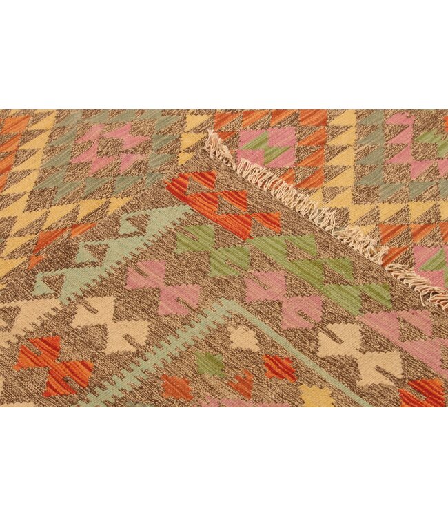 Hand Woven Afghan Wool Kilim Area Rug 242x170 cm