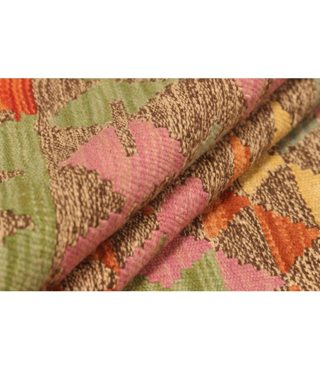 Hand Woven Afghan Wool Kilim Area Rug 242x170 cm