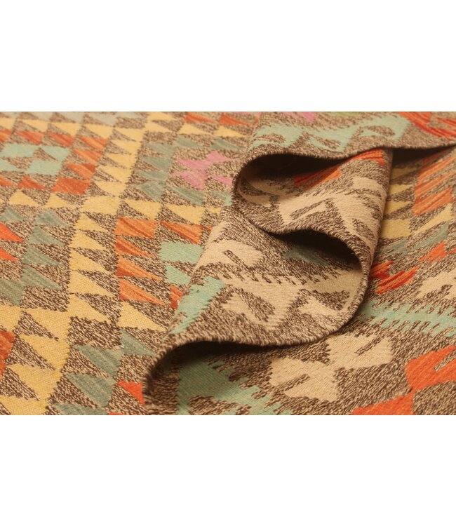 Hand Woven Afghan Wool Kilim Area Rug 242x170 cm