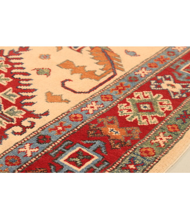 151x92cm Hand-Knotted Wool Kazak Rug – Authentic Oriental Carpet, Traditional Tribal Design, High-Quality Handmade Wool Rug