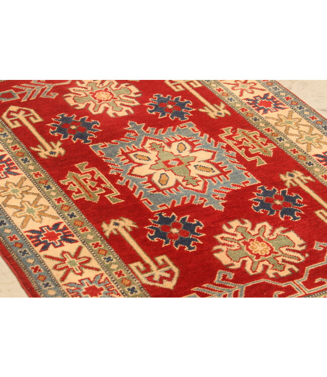 154x98cm Handgeknoopte Wol Kazak Tapijt – Authentiek Oosters Vloerkleed, Traditioneel Tribaal Design, Hoogwaardige Handgemaakte Wol Tapijt