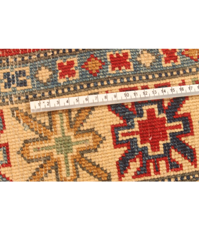 154x98cm Handgeknüpfter Woll Kazak Teppich – Authentischer Orientalischer Teppich, Traditionelles Tribal Design, Hochwertiger Handgefertigter Wollteppich