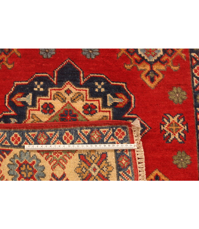 140x100cm Hand-Knotted Wool Kazak Rug – Authentic Oriental Carpet, Traditional Tribal Design, High-Quality Handmade Wool Rug