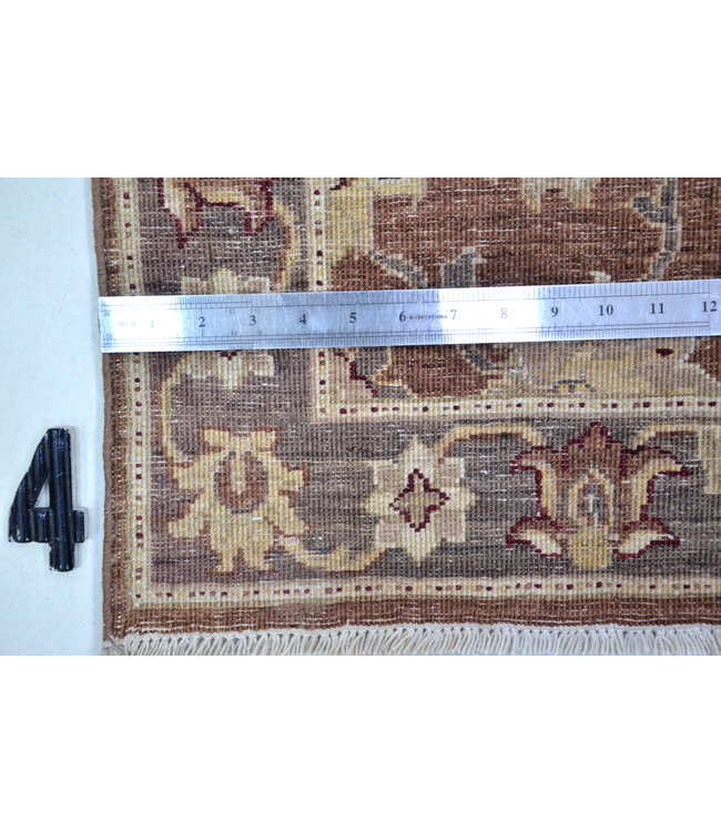 Authentieke handgeknoopte wollen loper met bloemmotief – 296 x 72 cm