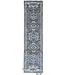 Blue & Grey Hand-Knotted Wool Runner (309 x 81 cm)
