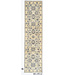Beige & Light Blue Floral Medallion Pattern – Hand-Knotted Wool Runner – 300 x 75 cm