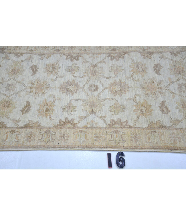Hand-Knotted Wool Runner – Ziegler Pattern – Beige/Brown – 293 x 074 cm