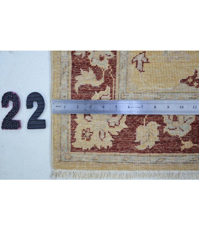 Royal Ziegler – Handgeknoopte Wollen Loper – 529 x 078 cm – Rood & Goud