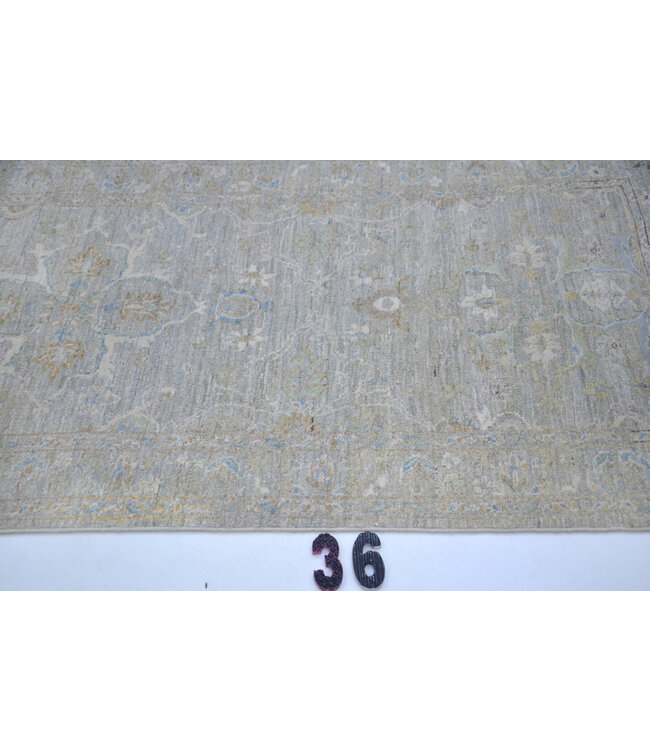 Oosterse loper – Ziegler patroon – 300x77 cm – Grijs, beige, blauwgroen