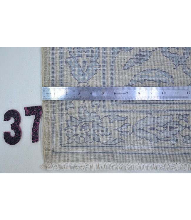 Oriental Runner Rug – Classic Floral Design – 306 x 77 cm – Light Blue & Silver Grey