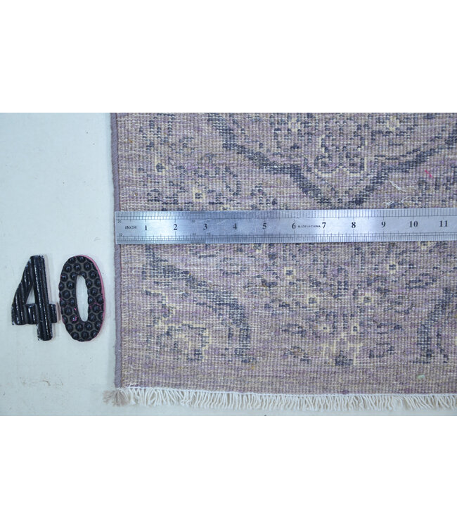 Eleganter Läufer – Orientalisches Medaillon-Design in Flieder und Silber – 487 x 79 cm – Handgeknüpft aus Wolle