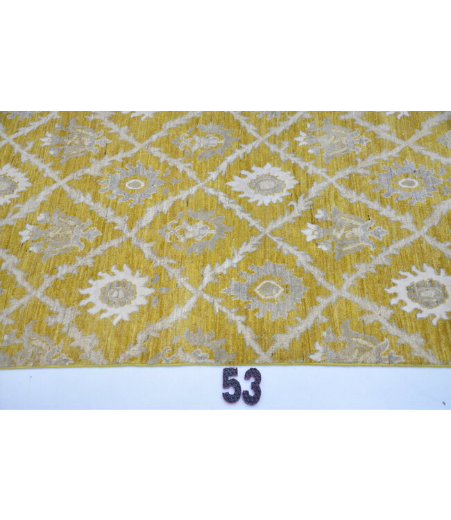 Runner – Hand-Knotted Wool Rug with Diamond Pattern – 361 x 75 cm