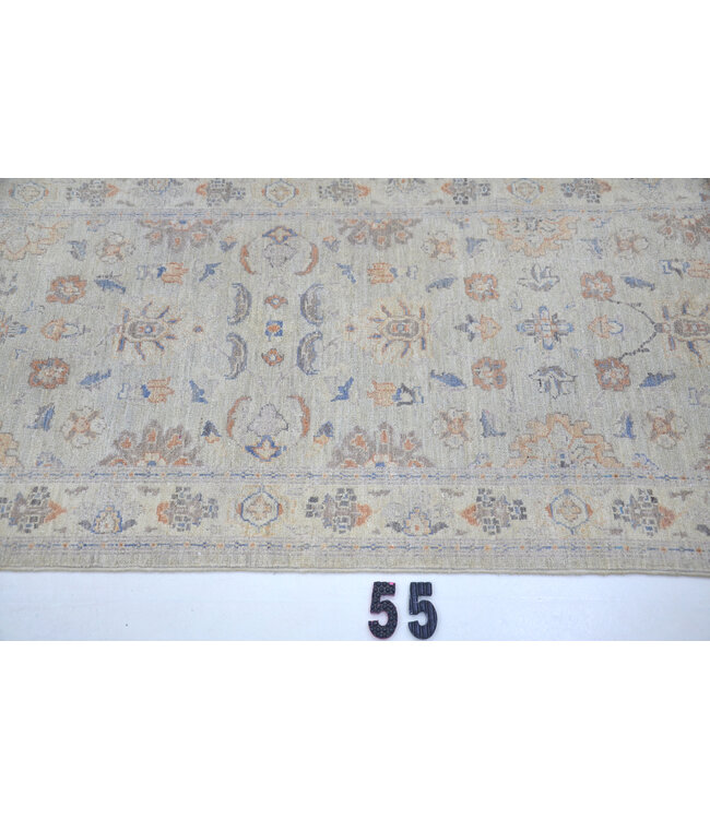 Runner – Hand-Knotted Wool Rug in Soft Pastels – 288 x 75 cm