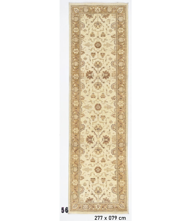 Loper – Handgeknoopt wollen tapijt in warme aardetinten – 277 x 79 cm