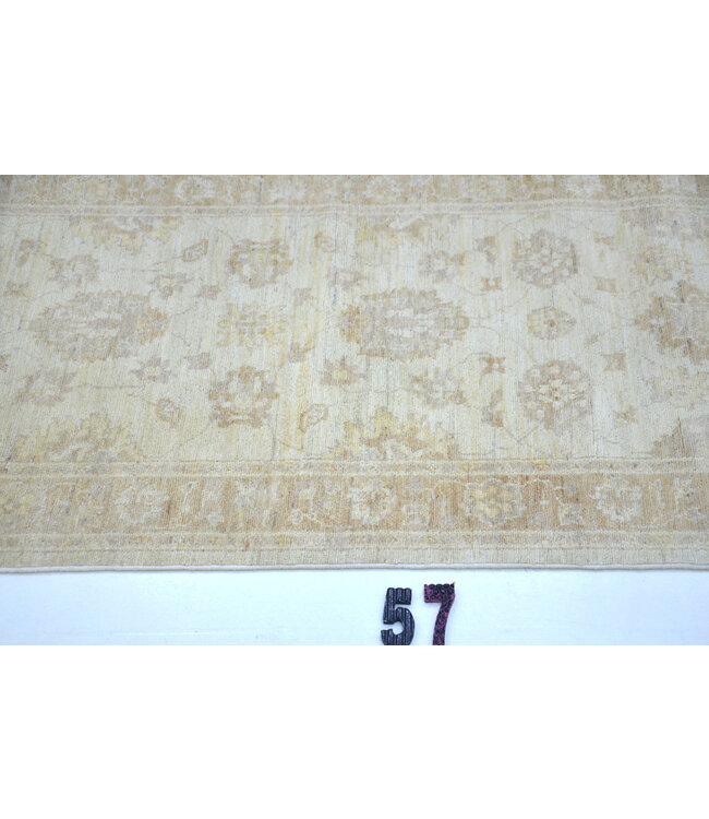 Loper – Handgeknoopt wollen tapijt in zachte neutrale tinten – 366 x 72 cm