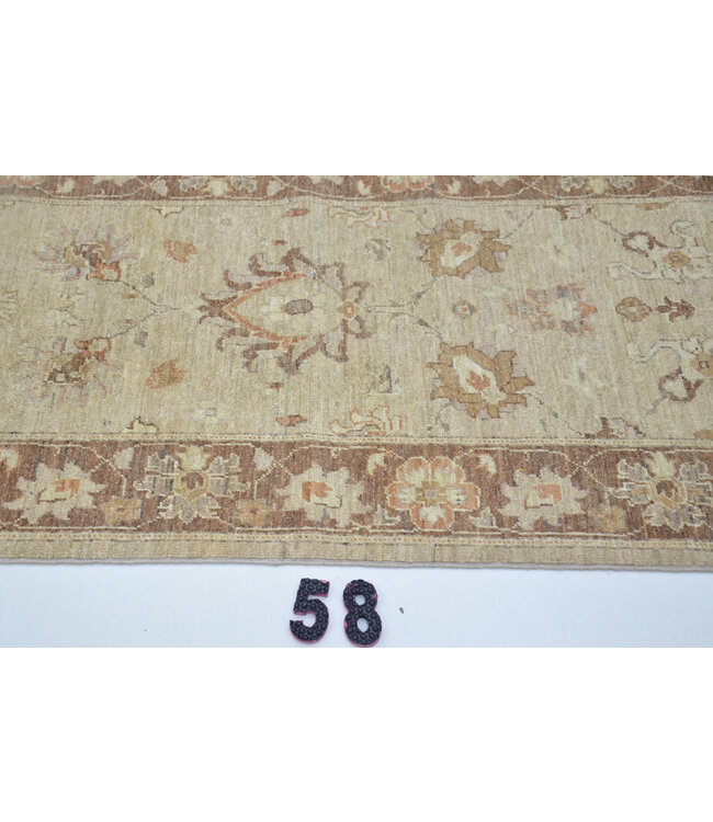 Runner – Hand-Knotted Wool Rug with Classic Floral Design – 348 x 75 cm