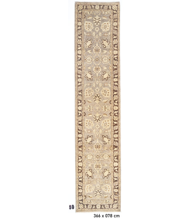 Loper – Handgeknoopt wollen tapijt in Ziegler-stijl – 366 x 78 cm