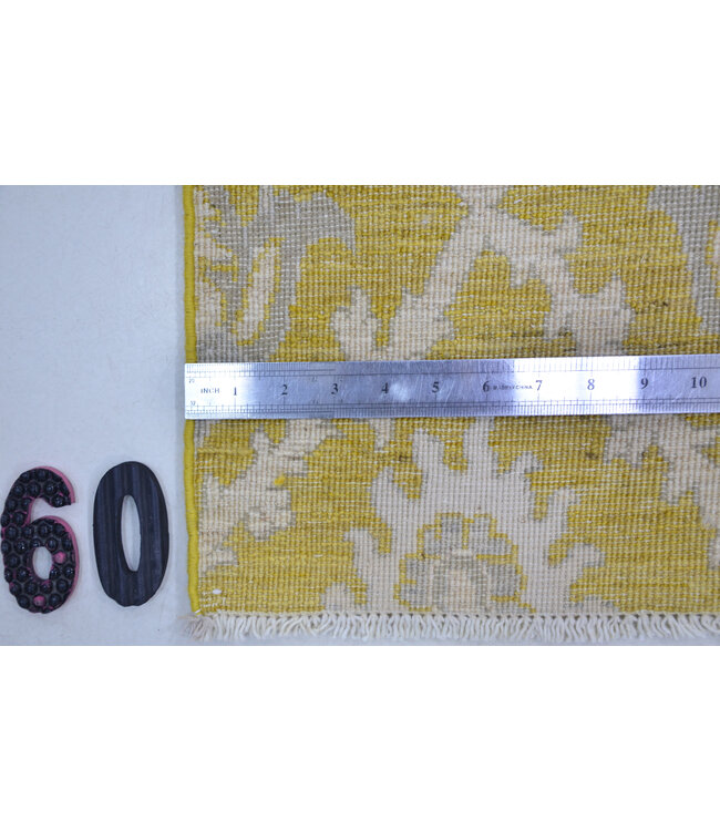 Loper – Handgeknoopt wollen tapijt met geometrisch patroon – 361 x 74 cm