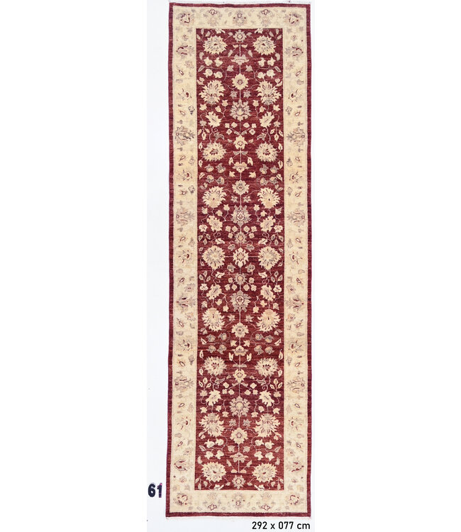 Loper – Handgeknoopt wollen tapijt met klassiek bloemenmotief – 292 x 77 cm