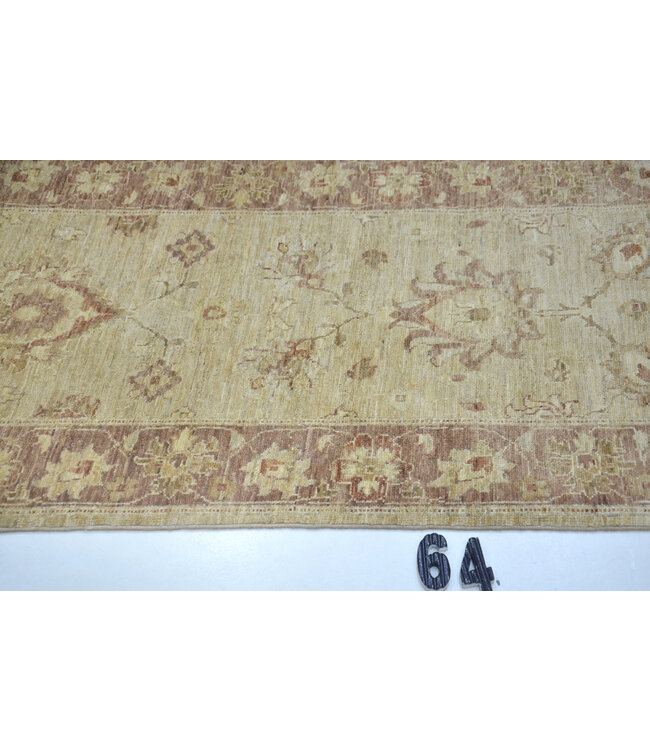 Runner – Hand-Knotted Wool Rug with Classic Ziegler Design – 299 x 75 cm