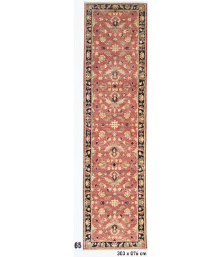 Loper – Handgeknoopt wollen tapijt in klassiek Ziegler-design – 303 x 76 cm