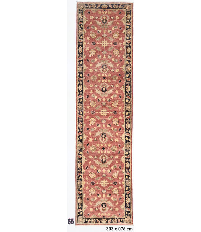 Läufer – Handgeknüpfter Wollteppich im klassischen Ziegler-Stil – 303 x 76 cm