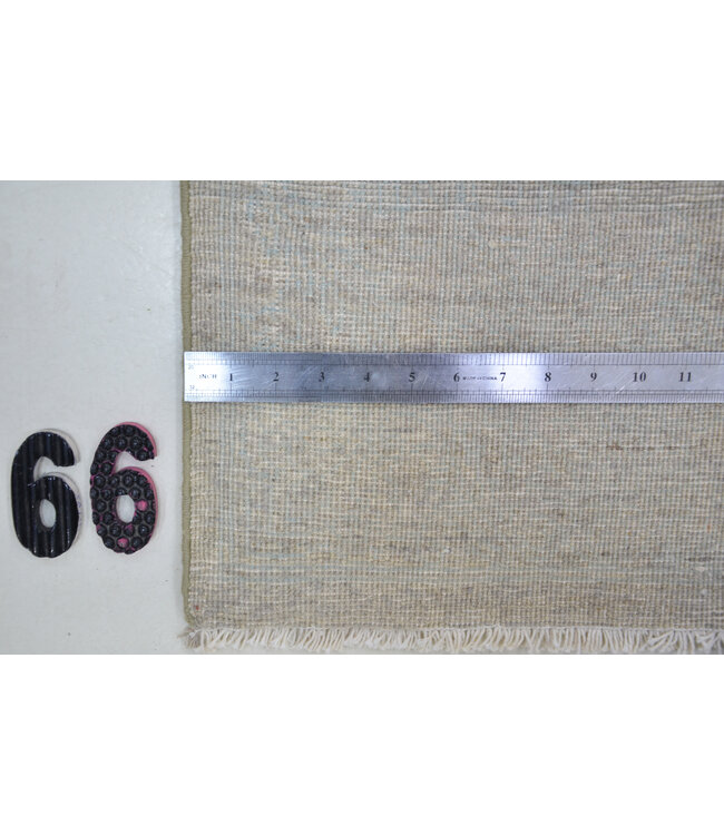 Läufer – Handgeknüpfter Wollteppich "Lumière" in sanftem Grau-Blau – 328 x 79 cm