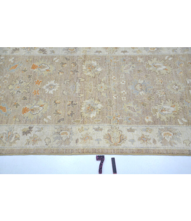 Läufer – Handgeknüpfter Wollteppich "Ziegler" in Beige und Pastell – 297 x 76 cm