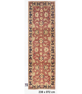 Läufer – Handgeknüpfter Wollteppich "Ziegler" in Rot – 238 x 72 cm