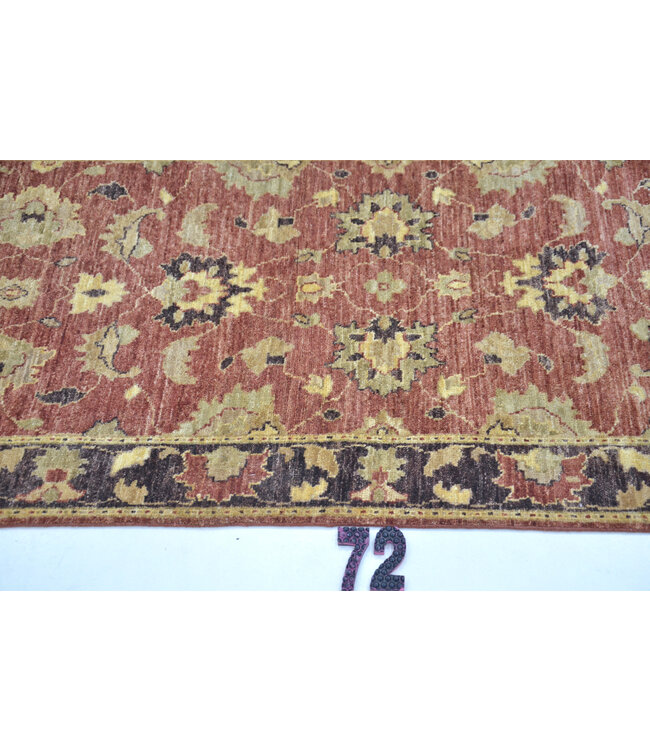 Runner – Hand-Knotted Wool Rug "Ziegler" in Rich Red – 238 x 72 cm