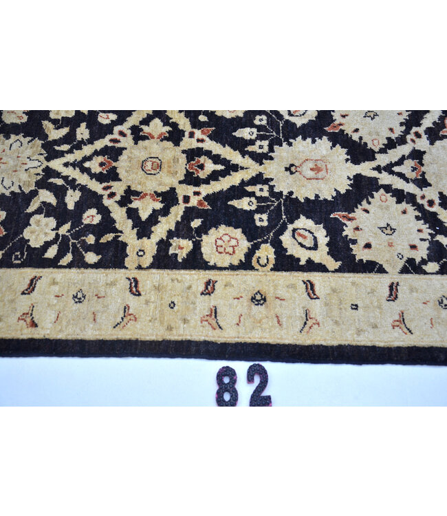 Loper – Handgeknoopt wollen tapijt "Ziegler Nachtblauw" – 348 x 80 cm