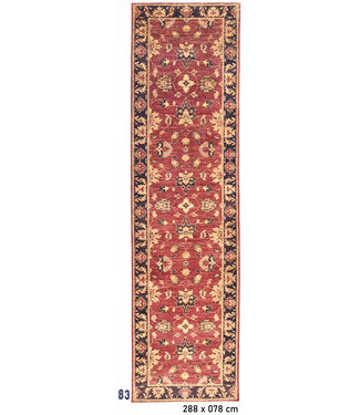 Läufer – Handgeknüpfter Wollteppich "Ziegler Altrot" – 288 x 78 cm