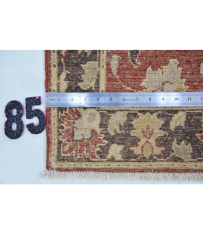 Runner – Hand-Knotted Wool Rug "Ziegler Red-Black" – 524 x 73 cm