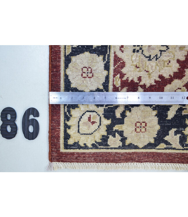 Runner – Hand-Knotted Wool Rug "Bordeaux Classic" – 367 x 074 cm