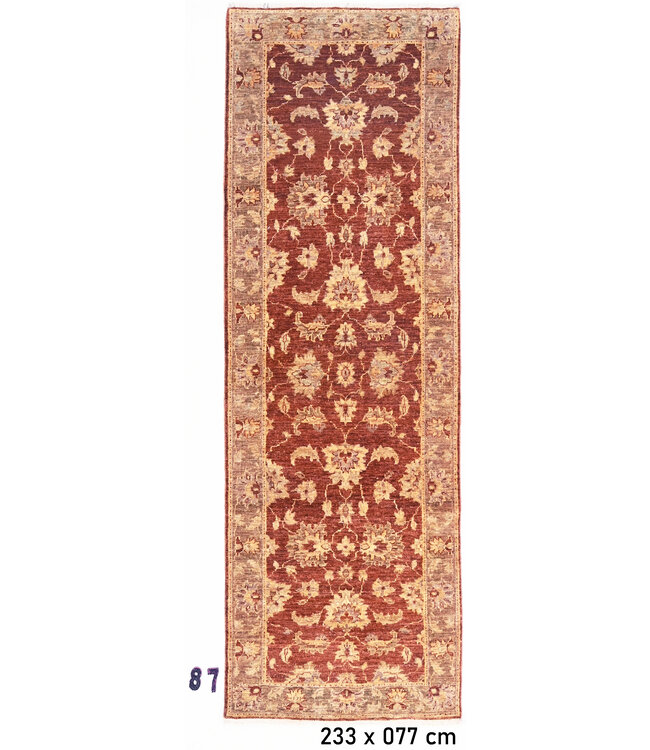 Loper – Handgeknoopt wollen tapijt "Rust Heritage" – 233 x 077 cm