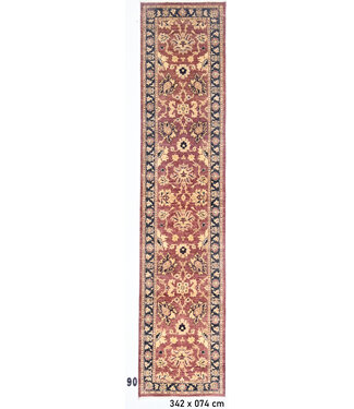 Läufer – Handgeknüpfter Wollteppich "Royal Red" – 342 x 074 cm