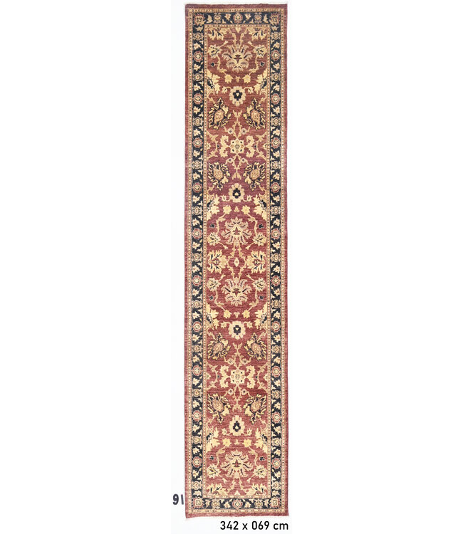 Ziegler Runner Rug – Hand-Knotted, Wool – 342 x 69 cm