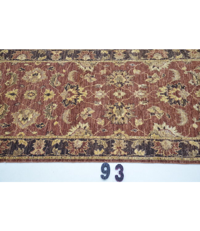 Runner – Hand-Knotted Wool Rug "Rustic Red Garden" – 294 x 073 cm