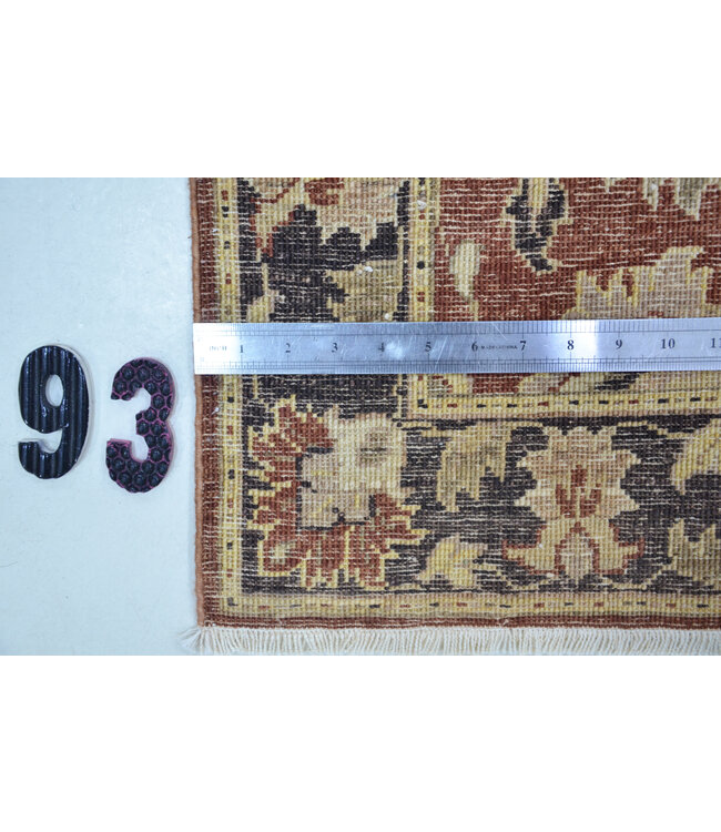 Loper – Handgeknoopt wollen tapijt "Rustic Red Garden" – 294 x 073 cm