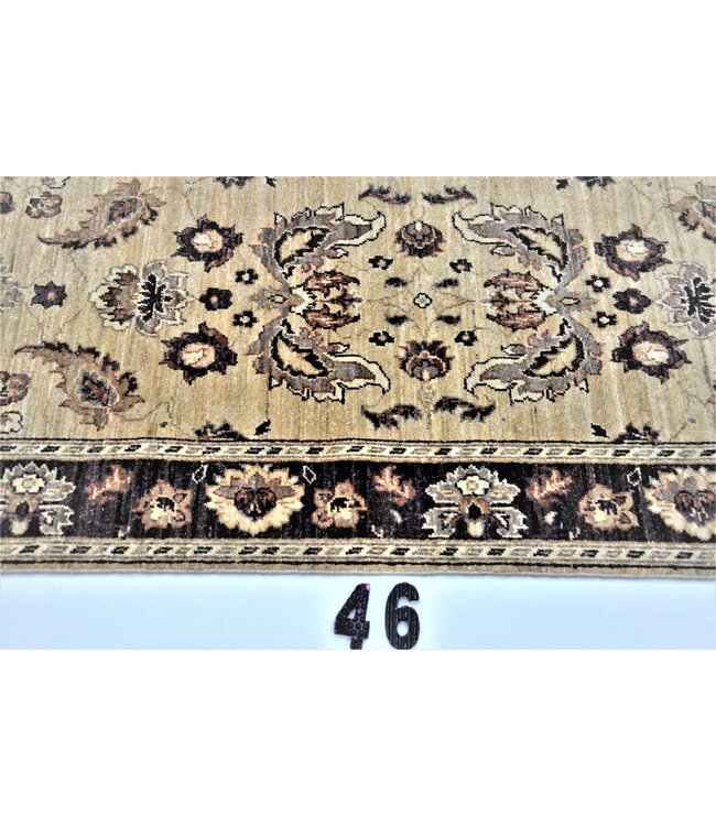 Oriental Runner Rug – Beige with Dark Brown and Warm Accents – 177 x 75 cm – Hand-Knotted Wool
