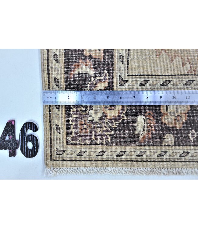 Orientalischer Läufer – Beige mit Dunkelbraun und warmen Akzenten – 177 x 75 cm – Handgeknüpft aus Wolle