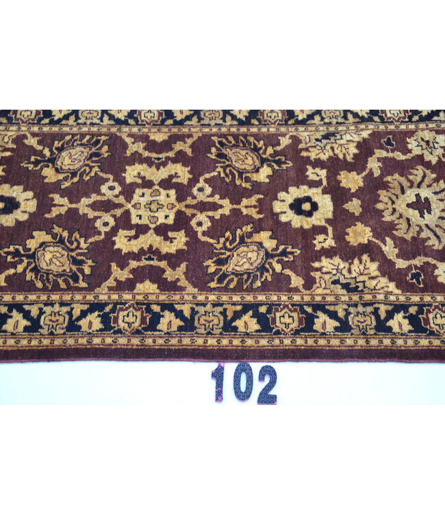Antique Red Hand-Knotted Wool Rug - Kazak Pattern - 294 x 75 cm