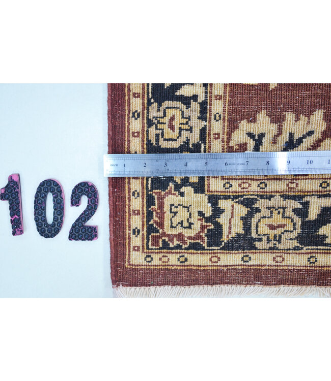 Antiker Roter Handgeknüpfter Wollteppich - Kazak Muster - 294 x 75 cm