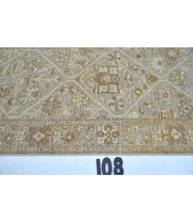 Beiger Handgeknüpfter Wollteppich - Ziegler Muster - 242 x 73 cm