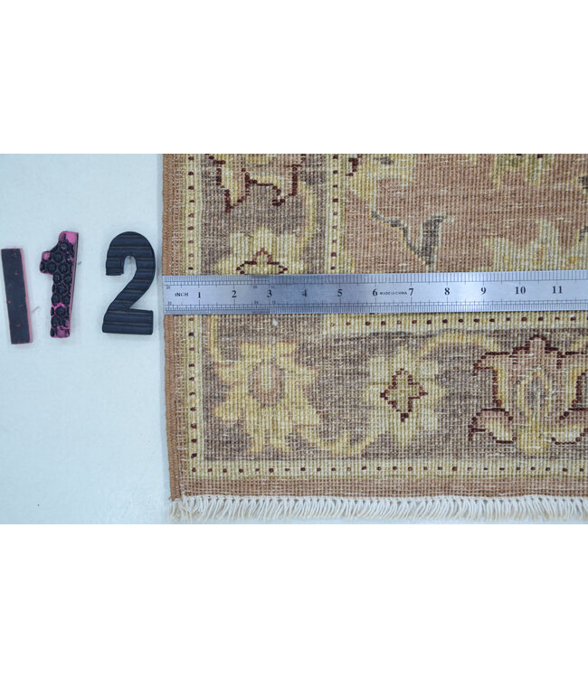 Brown Hand-Knotted Wool Rug - Ziegler Pattern - 234 x 75 cm