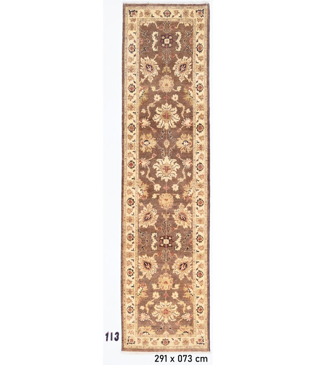 Brown Ziegler Rug – 291 x 073 cm – Hand-Knotted Wool