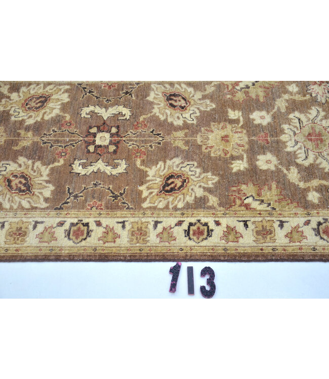 Brauner Ziegler Teppich – 291 x 073 cm – Handgeknüpft aus Wolle